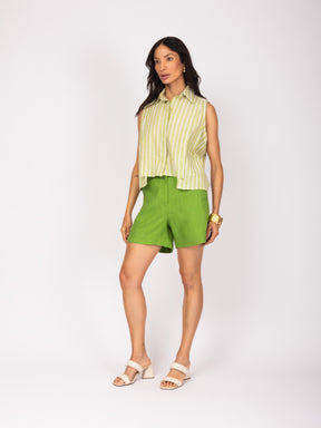 Shorts Alfaiataria em Linho