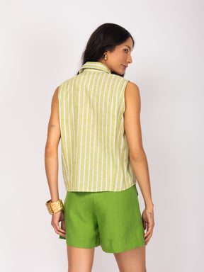 Shorts Alfaiataria em Linho