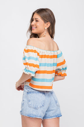 Blusa Maxi Cropped Azul