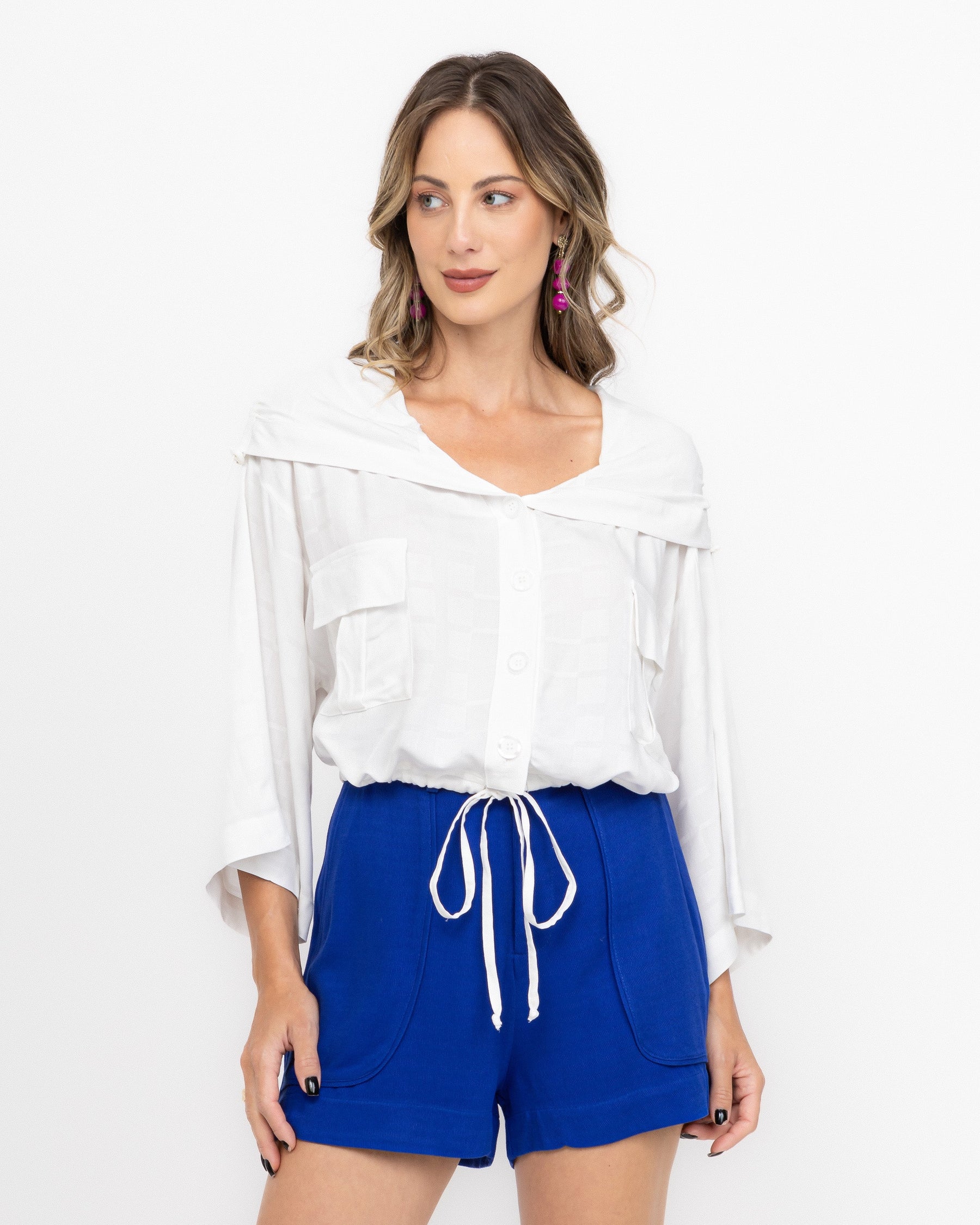 Shorts em Viscose com Bolso