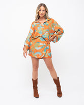 Shorts Saia Viscose Estampa Animal