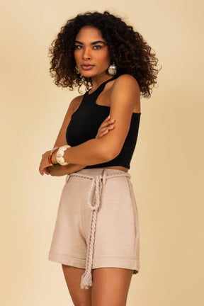 Shorts de Cordão com Bolsos Laterais