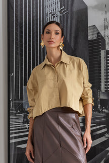 Camisa Cropped Oversized