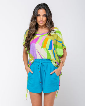 Short com Detalhe no Bolso em Viscose