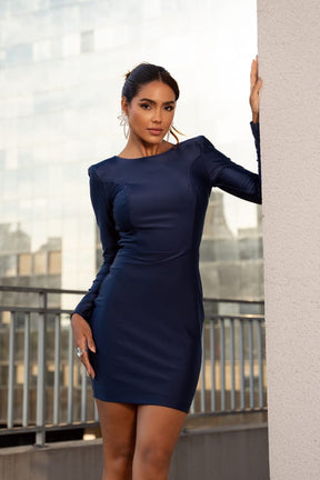 Vestido Curto Decote Costas Willow Blueberry