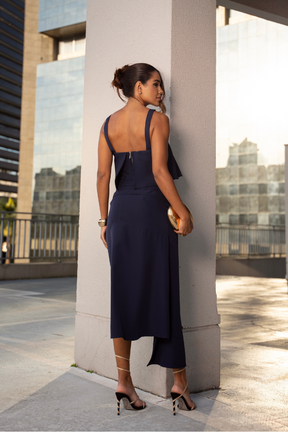 Conjuto Top Alça Regulavél Saia Godê Cinto Dinah