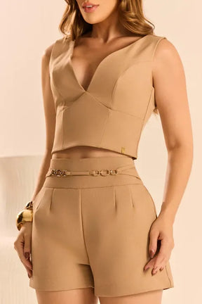 Conjunto cropped e short