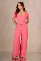 Conjunto Pantalona Calça e Cropped Laura